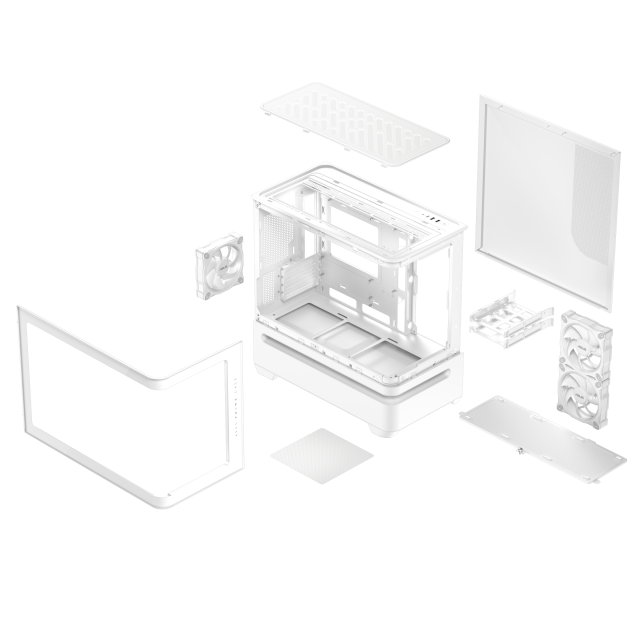 Кутия ASUS Prime AP202 ARGB mATX + 3 ARGB Вентилатора - White 