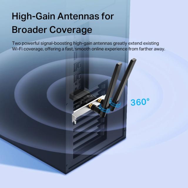 Мрежова карта TP-LINK Archer TX55E, AX3000, PCIe, Wireless AX, 2.4GHz /5GHz, BT 5.2 