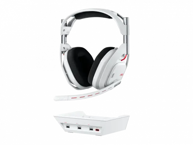 Logitech Astro A50 Lightspeed безжични слушалки със станция , Бели 