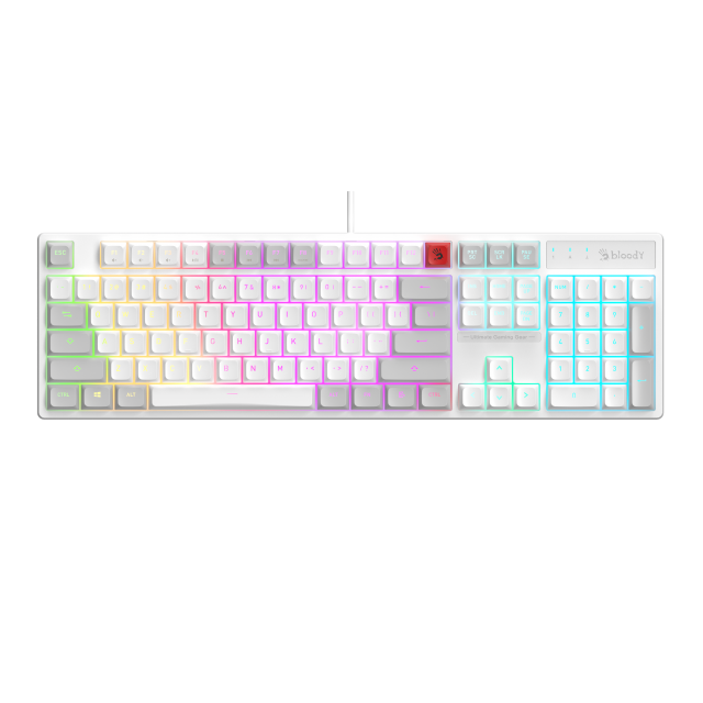 Геймърска клавиатура A4Tech Bloody B230N Neon Backlit - Бяла 