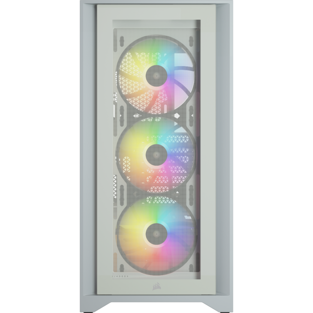 Кутия Corsair iCUE 4000X RGB Mid Tower, Tempered Glass, Бяла 