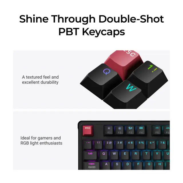 Mechanical Keyboard Keychron C3 Pro 8K QMK - Super Red Switch, Hot-Swappable, RGB 