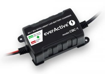 Everactive Automatic-battery charger 6V/12V 1A for car/boat/motorcycle batteries