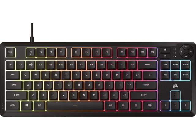 Геймърскa мембранна клавиатура Corsair K55 Core RGB - TKL 
