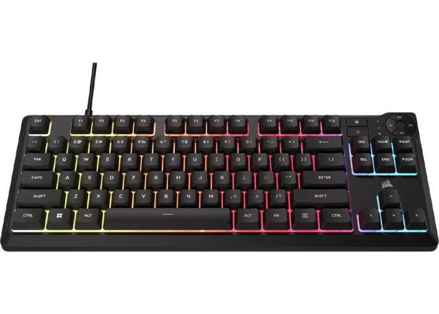 Геймърскa мембранна клавиатура Corsair K55 Core RGB - TKL 