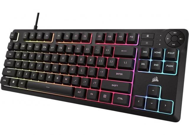 Геймърскa мембранна клавиатура Corsair K55 Core RGB - TKL 