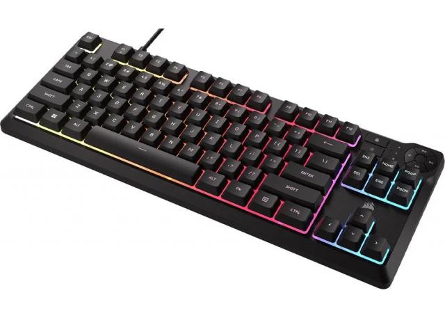 Геймърскa мембранна клавиатура Corsair K55 Core RGB - TKL 