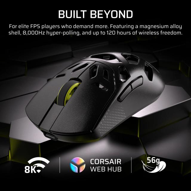 Геймърска безжична мишка Corsair Sabre v2 Pro Magnesium Alloy - Черен 