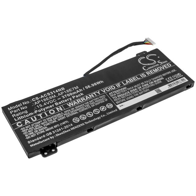 Laptop Battery for ACER ASPIRE NITRO 5 AN517-51-57NL, Nitro 7 AN715-51-58X1, Predator Helios 300 AP18E7M LiPo 15,4V  3700mAh CAMERON SINO 