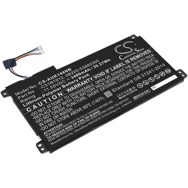 Laptop Battery for ASUS VivoBook 14 E410MA-EK007TS, E510MA-BR058T, C31N1912  LiPo 11.55V  3400 mAh CAMERON SINO 