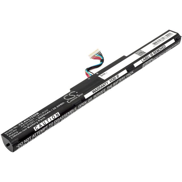 Laptop Battery  ASUS GL752JW, VivoBook Pro N552VW-FI035T, VivoBook Pro N752VX-GC084T, A41N1501 LiIon 15V 2600mAh CAMERON SINO 