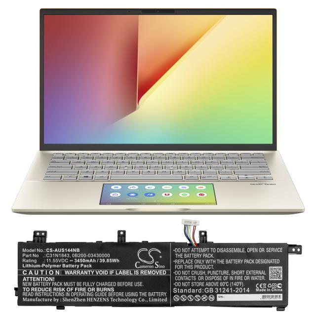 Батерия за лаптоп ASUS IVOBOOK S14 S432FA-EB017T, VivoBook S15 S532FA-BN022T  C31N1843  LiPo 11.55V 3450 mAh CAMERON SINO 