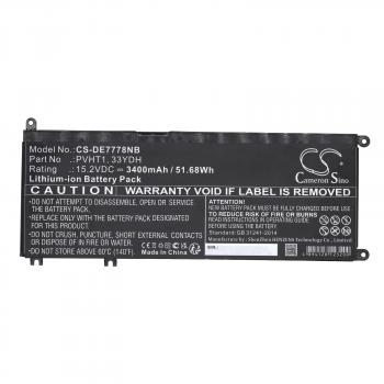 Laptop Battery for DELL G3 15, G5 15 5587, INS 15PD-1863BL, Latitude 15 3590, 33YDH, W7NKD, LiIon 15.2V  3400mAh CAMERON SINO