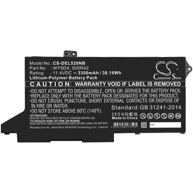 Laptop Battery for DELL Latitude 5420, Latitude 5520  005R42, WY9DX LiPo 11.4V 3350mAh CAMERON SINO 