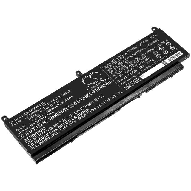 Laptop Battery for DELL Precision 7550 68ND3, J0VNR LiIon  11,4V  7850mAh CAMERON SINO 
