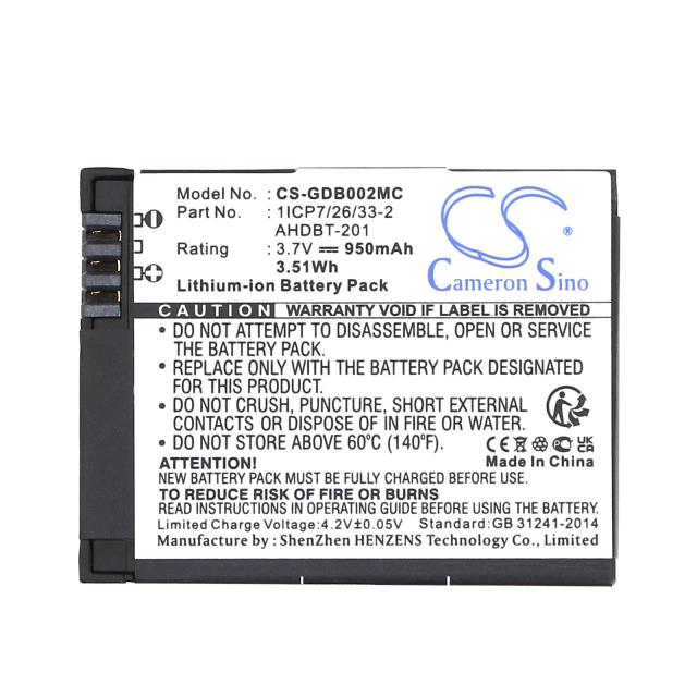 Camera Battery for GO PRO Hero 3; HERO 3 Plus  AHDBT-201  3,7V 950mAh LIIon Cameron Sino 