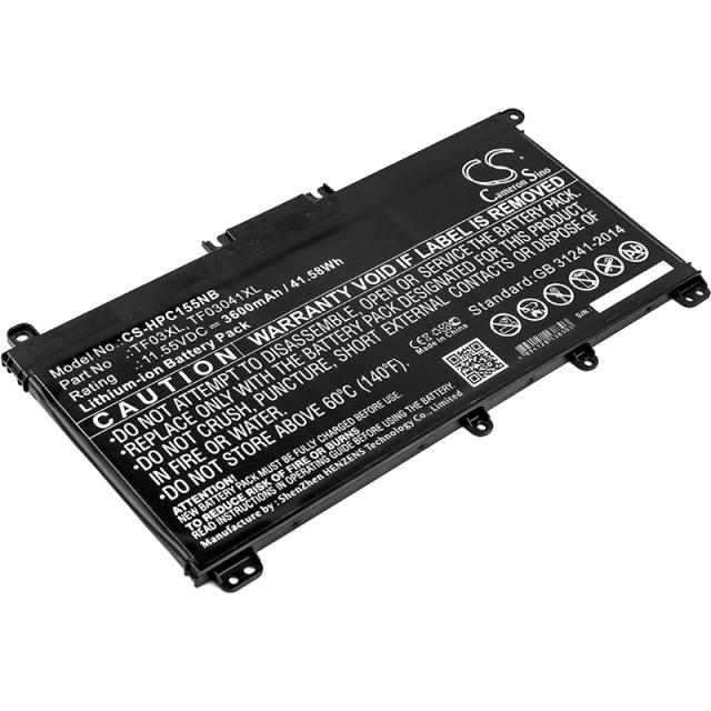 Laptop Battery for HP 14-bp002TU, PAVILION 15-CC709TX, Pavilion 15-CC007NT, TF03XL TPN-Q188 LiiON 11.55V  3600 mAh CAMERON SINO 