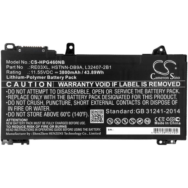 Laptop Battery for HP PROBOOK 430 G6-5PP35EA, PROBOOK 440 G6-5PQ07EA HSTNN-0B1C LipO 11.55V 3800mAh CAMERON SINO 
