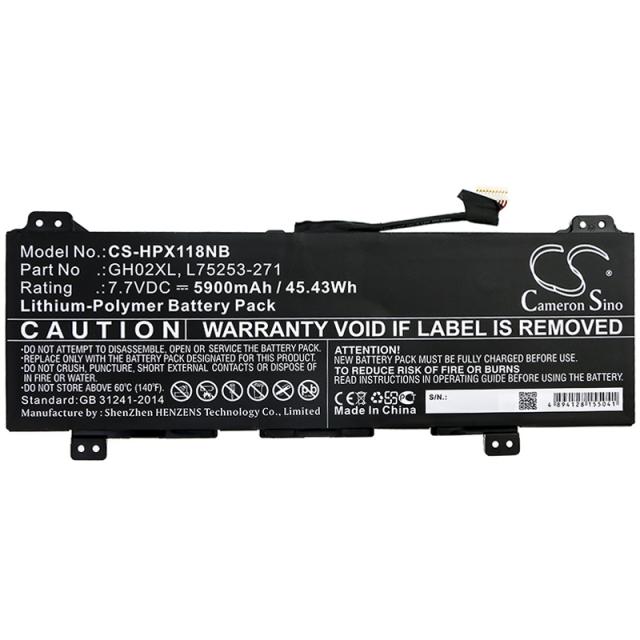 Laptop Battery for  HP Chromebook 14 G6 10X23EA; Chromebook X360 13B-CA0000SI; HSTNN-DB9M LiPo 7.7V 5900mAh CAMERON SINO 