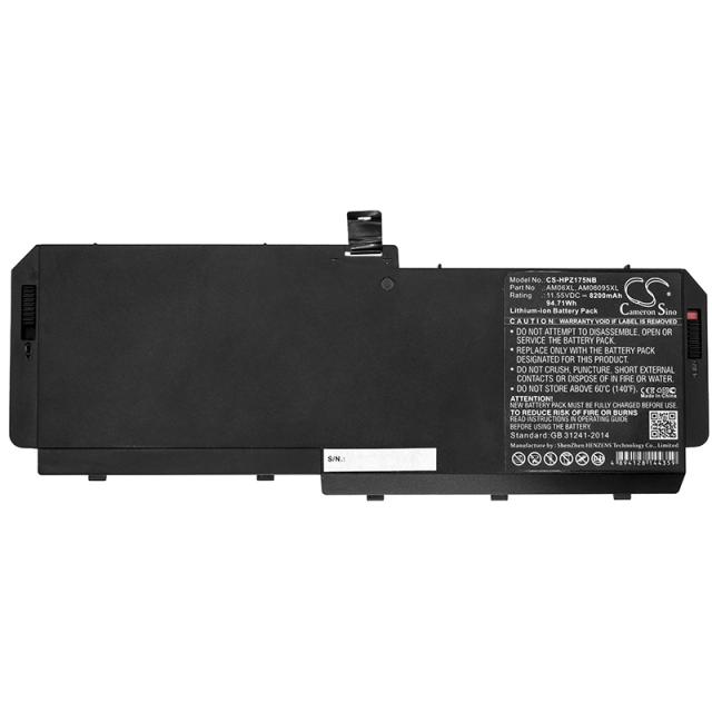 Laptop Battery for HP ZBook 17 G5 AM06XL  LiIon 11,55V 8200mAh CAMERON SINO 