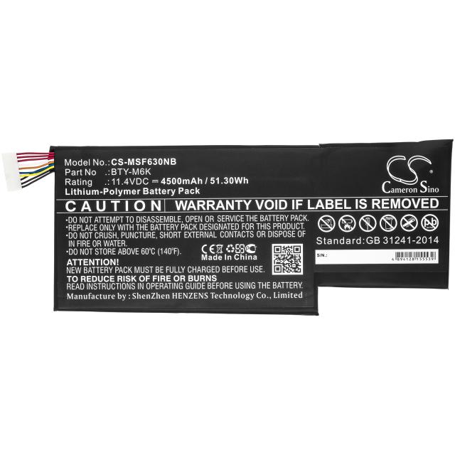 Laptop Battery for MSI GF63 , GF75, GS63, GS73  BTY-M6K  LiPo 11.4V 4500 mAh CAMERON SINO 