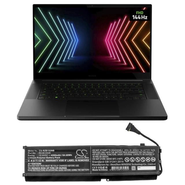 Батерия  за лаптоп Razer Blade 15 2020, Blade 15 2021, RZ09-0328  RC30-0328  LIPo 15.4V 4200 mAh CAMERON SINO 