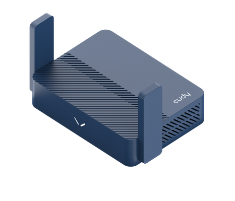 Cudy TR3000 VPN Travel router AX3000, 2.5Ghz WAN, USB-C, 2 x antennas, blue 