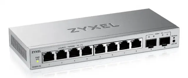 Суич ZyXEL GS-1200-10, V3, Управляем, 8 портов, 10/100/1000 с 2Gbe Uplink 