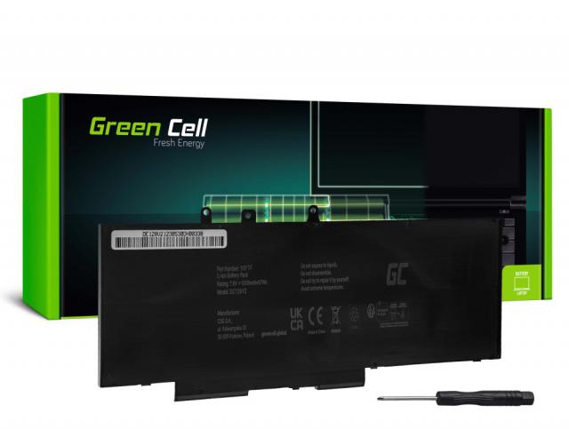 Laptop Battery for DELL Latitude 5280 5290 5480 5490 5491 5495 5580 5590 5591 Precision 3520 3530 93FTF GJKNX 7,6V 6200mAh GREEN CELL 