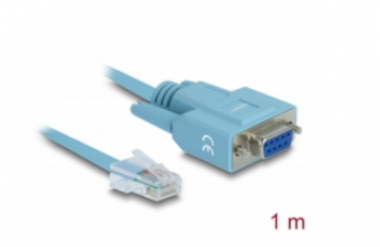 Delock Serial Cable RS-232 DB9 F (with screw) - RS-232 RJ45 M - 1m, for consoles of CISCO routers, switches, access points
