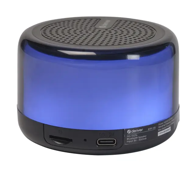 Блутут колонка Denver BTP-103, с RGB осветление и опция за TWS сдвояване 
