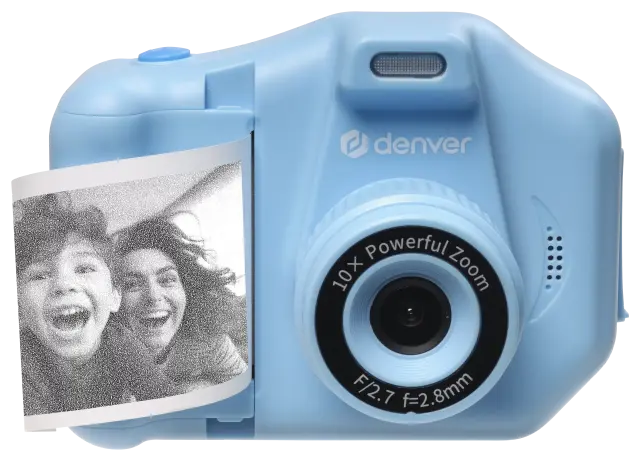 Детски фотоапарат Denver KPC-1370NSBU BLUE с функция за моментален термопечат на снимки и камера за селфита. 