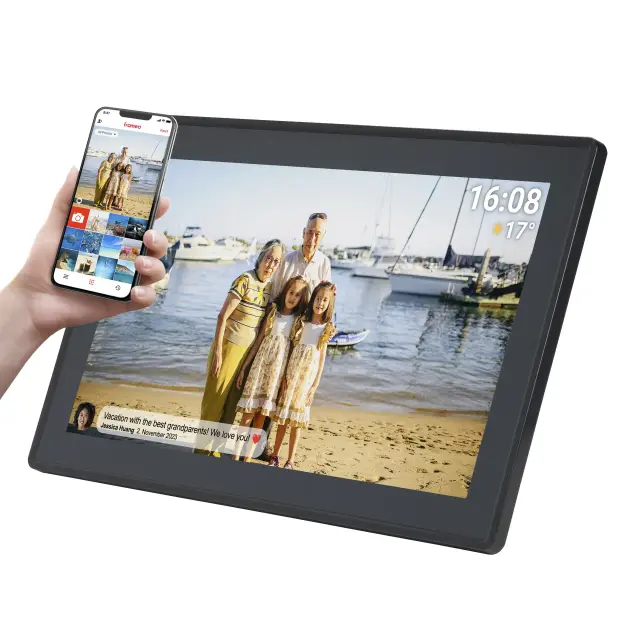 Дигитална смарт фоторамка Denver PFF-1515B BLACK, 15,6" FULL HD, Wi-Fi, Frameo app 