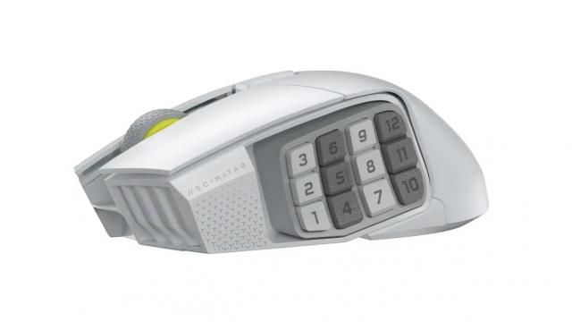 Геймърскa оптична мишка CORSAIR SCIMITAR ELITE WIRELESS SE White, 33000 DPI 