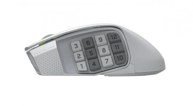 Геймърскa оптична мишка CORSAIR SCIMITAR ELITE WIRELESS SE White, 33000 DPI 