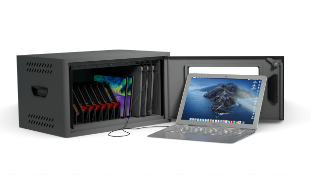 Universal charging cabinet for up to 16 tablets Estillo IP-2316 for wall mounting or freestanding, 16 x USB-C ports 