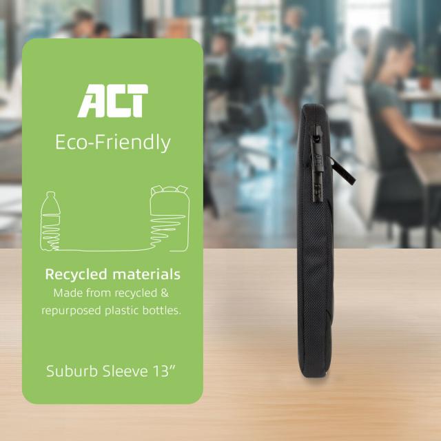 ACT Suburb 13.3" laptop case made from recycled plastic bottles 