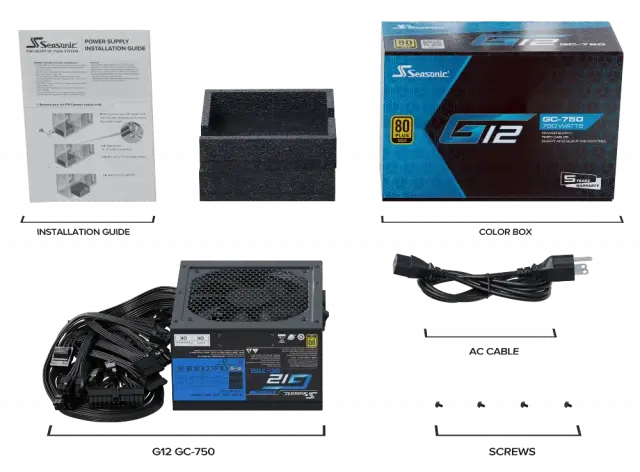 Захранващ блок Seasonic G12-GC-750 V2, 750W, 80+ Gold 