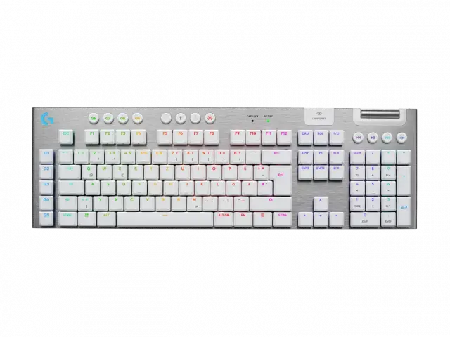Безжична геймърска механична клавиатура Logitech G915X White Lightspeed - GL Tactile Switch 