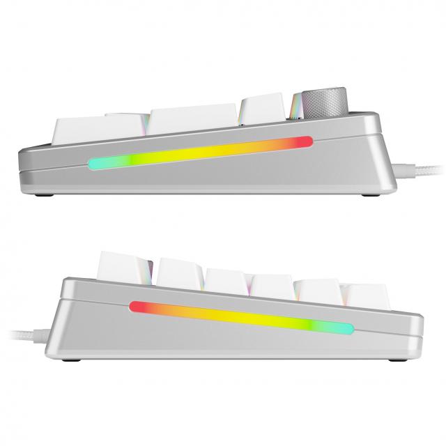 Геймърска механична клавиатура Glorious GMMK 3 Pro 100% Silver - Fox Linear Switches 
