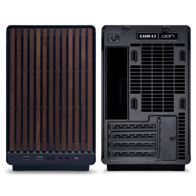 Case Lian Li DAN A3-mATX Wood Edition Black, Tempered Glass, Micro Tower 