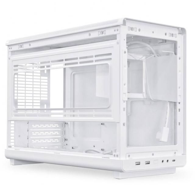 Case Lian Li DAN A3-mATX Wood Edition White, Tempered Glass, Micro Tower 