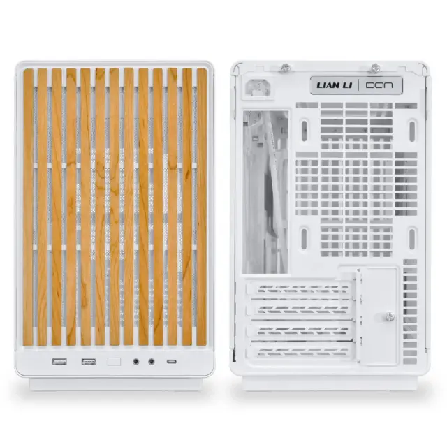 Case Lian Li DAN A3-mATX Wood Edition White, Tempered Glass, Micro Tower 