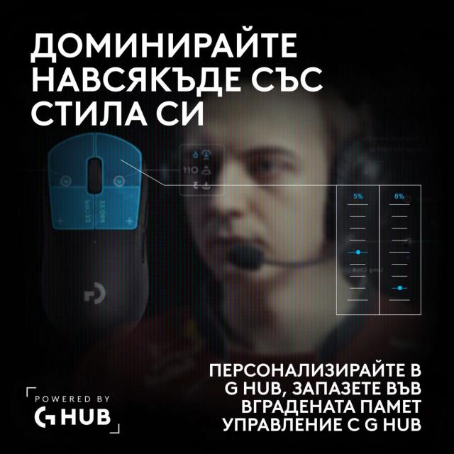 Геймърска мишка Logitech G Pro X3 Superstrike - Midnight Black 
