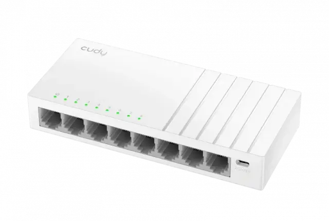 Switch Cudy GS108U, 8-Port 10/100/1000 Mbps RJ 45, USB-C - White 