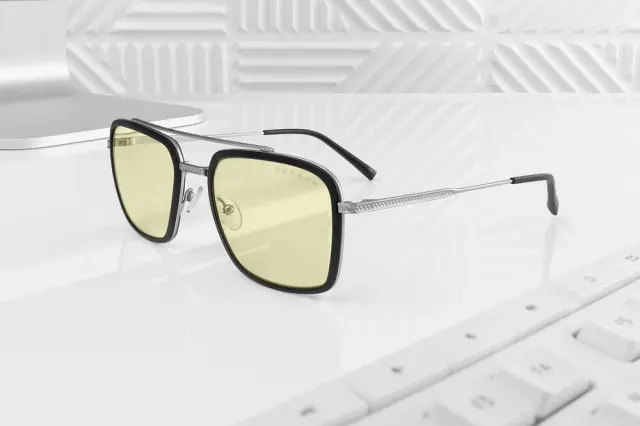 GUNNAR Baron Silver Computer Glasses - Clear 