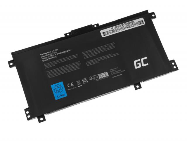 Laptop Battery for HP Envy x360 15-BP 15-BP000 15-BP100 15-CN 17-AE 17-BW  LK03XL  11,55V 3100mAh GREEN CELL 