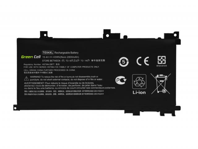Laptop Battery for HP Omen 15-AX 15-AX052NW 15-AX204NW 15-AX205NW 15-AX212NW 15-AX213NW Pavilion 15-BC050NW TE04XL 15,4V  2800mAh GREEN CELL 