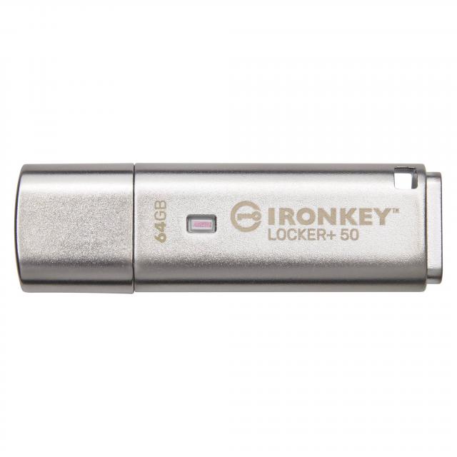 USB памет KINGSTON IronKey Locker+ 50 - 64GB XTS-AES 256-bit 