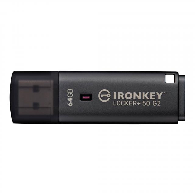 USB памет KINGSTON IronKey Locker+ 50 G2 - 64GB, XTS-AES 256-bit 